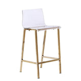 Me Home Clear Finish Sasha Stool with Gold Frame Z5Y5 - product image 1
