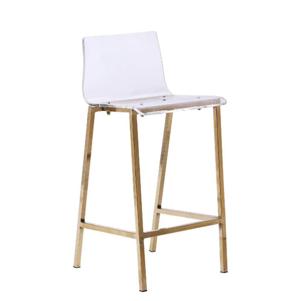 Me Home Clear Finish Sasha Stool with Gold Frame Z5Y5 - product image 1