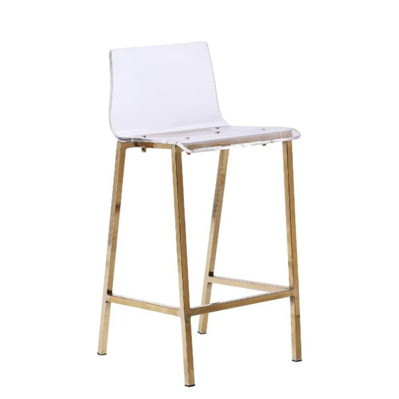 Me Home Clear Finish Sasha Stool with Gold Frame Z5Y5