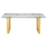 Me Home Rectangle Faux Marble Dining Table J6O6 - product image 1