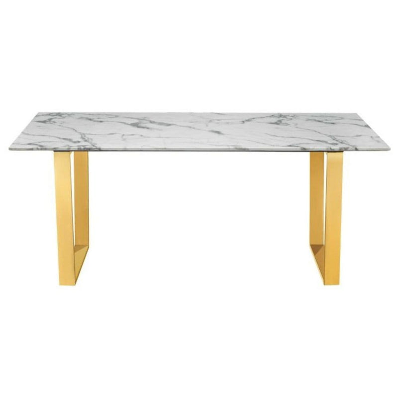 Me Home Rectangle Faux Marble Dining Table J6O6