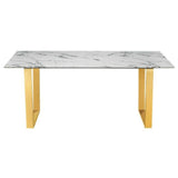 Me Home Rectangle Faux Marble Dining Table J6O6 - product image 2