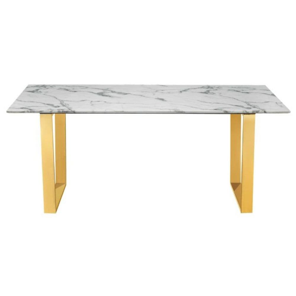 Me Home Rectangle Faux Marble Dining Table J6O6 - product image 2