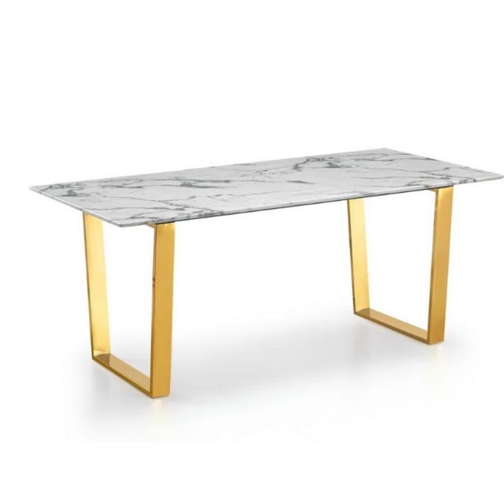 Me Home Rectangle Faux Marble Dining Table J6O6 - product image 3