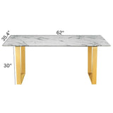 Me Home Rectangle Faux Marble Dining Table J6O6 - product image 7