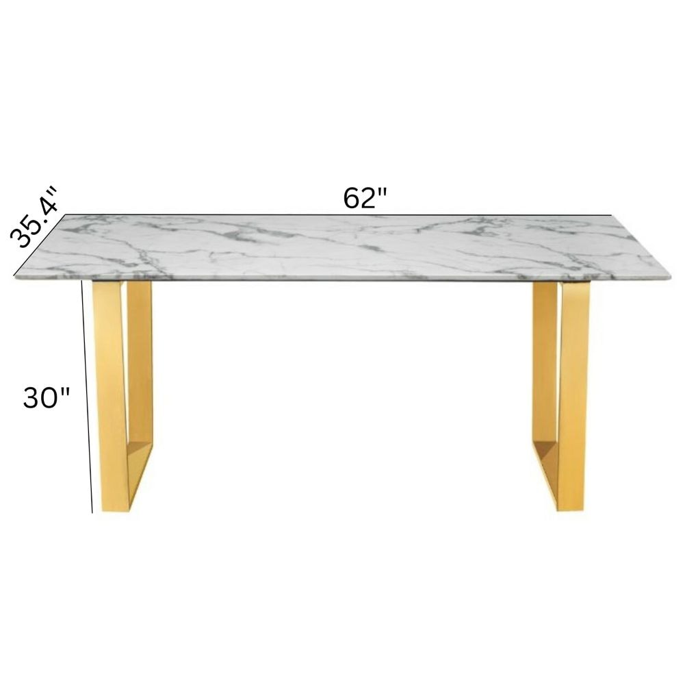 Me Home Rectangle Faux Marble Dining Table J6O6 - product image 7