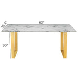 Me Home Rectangle Faux Marble Dining Table J6O6 - product image 8