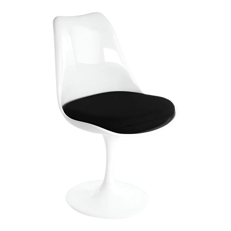 Me Home Tulip Armless Dining Chair, Fiberglass, Black M1D1