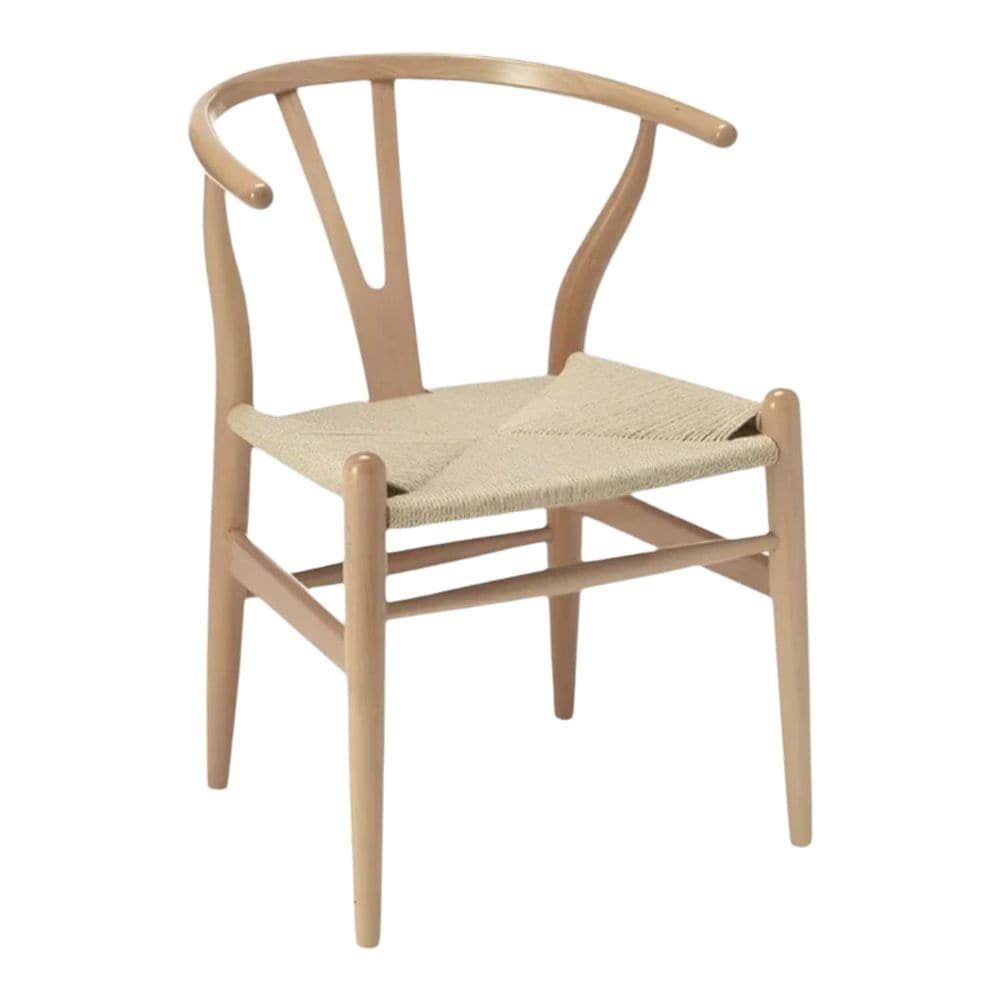 Me Home Wishbone Wood Dining Chair with Woven Seat, Natural V5E3 - product image 1