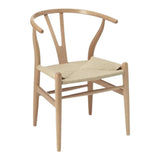 Me Home Wishbone Wood Dining Chair with Woven Seat, Natural V5E3 - product image 2