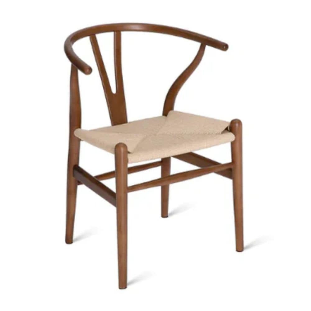 Me Home Wishbone Wood Dining Chair with Woven Seat, Walnut R9K3 - product image 2