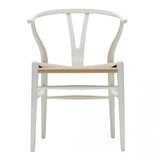 Me Home Wishbone Wood Dining Chair with Woven Seat, White L8L2 - product image 1