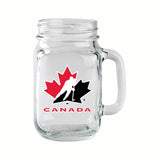 Team Canada/Hockey Canada Glass Mason Mug, Reusable Drinking Jar with Handle, Clear, 14-oz V3P2 - product image 1