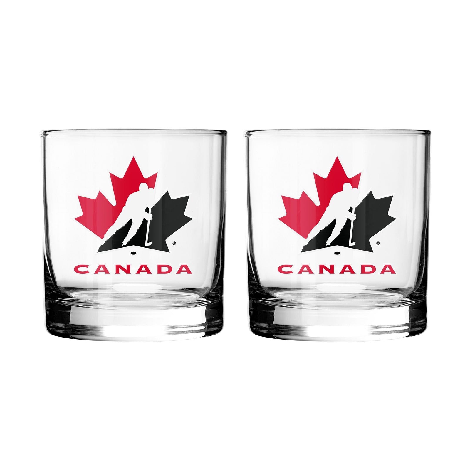 Team Canada/Hockey Canada Rocks Glass Set, Clear, 2-pk B4U9 - product image 1