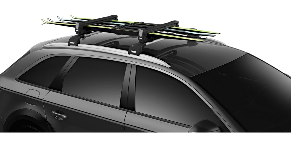 SnowPack Stainless Steel Roof Top Mount Ski/Snowboard Rack, Large, Black, 2-pc O0B1 - product image 3