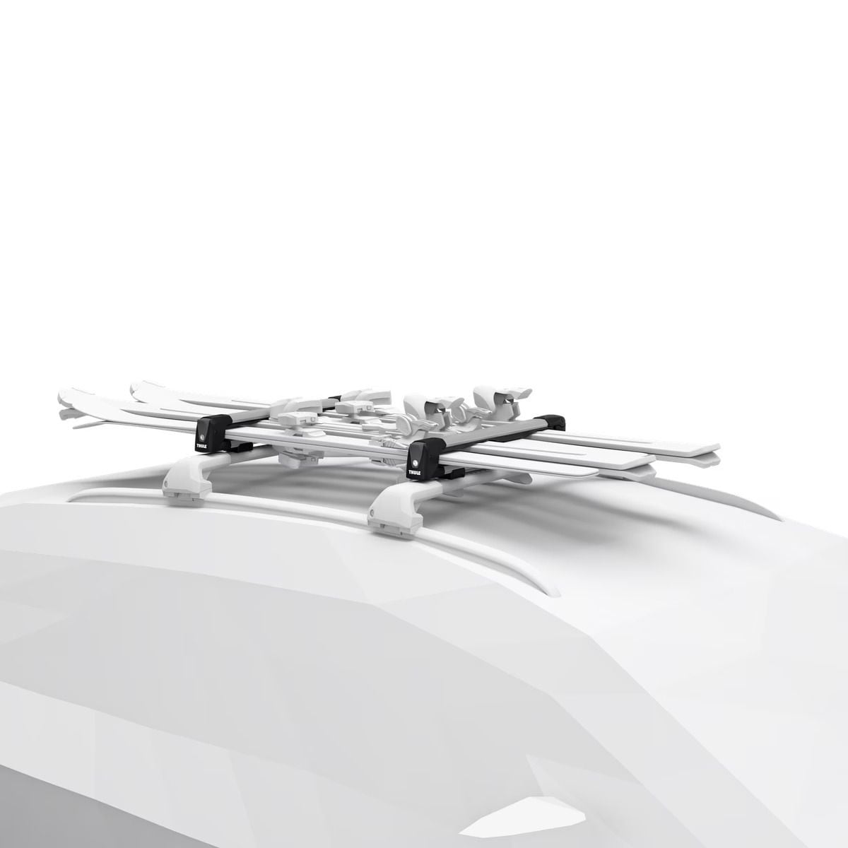 SnowPack Stainless Steel Roof Top Mount Ski/Snowboard Rack, Medium, Black, 2-pc X1V6 - product image 3