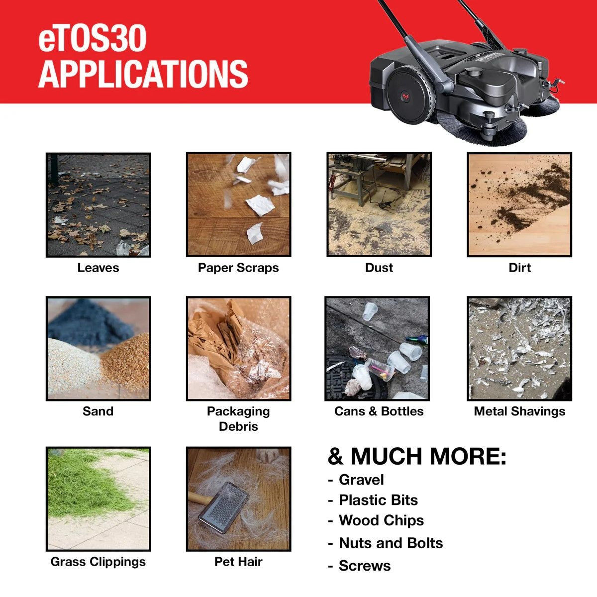 Electric Battery-Powered Push Sweeper, 30-in N1Y2 - product image 2