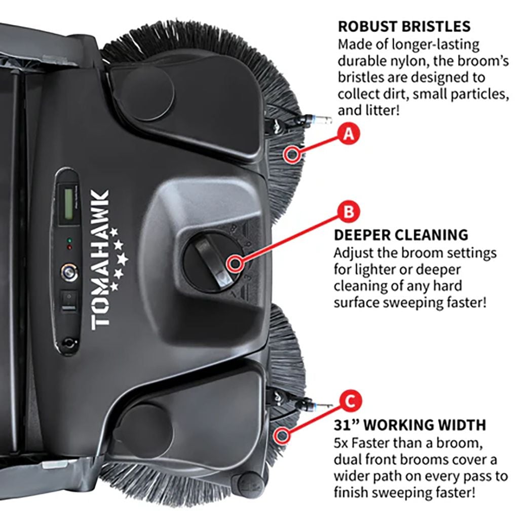Electric Battery-Powered Push Sweeper, 30-in N1Y2 - product image 5