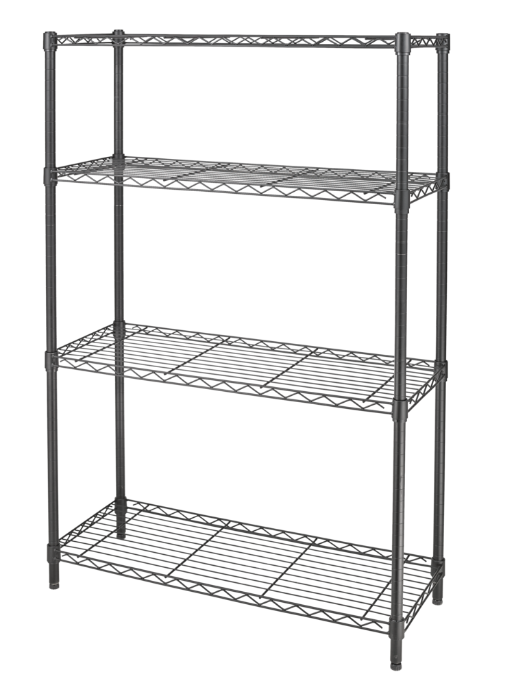type A Metal 4-Tier Adjustable Wire Storage Shelves/Unit, Black T3L6