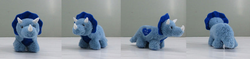 Valentine's Day Blue Plush Dinosaur Stuffed Toy Gift, 14.5-in M3T0
