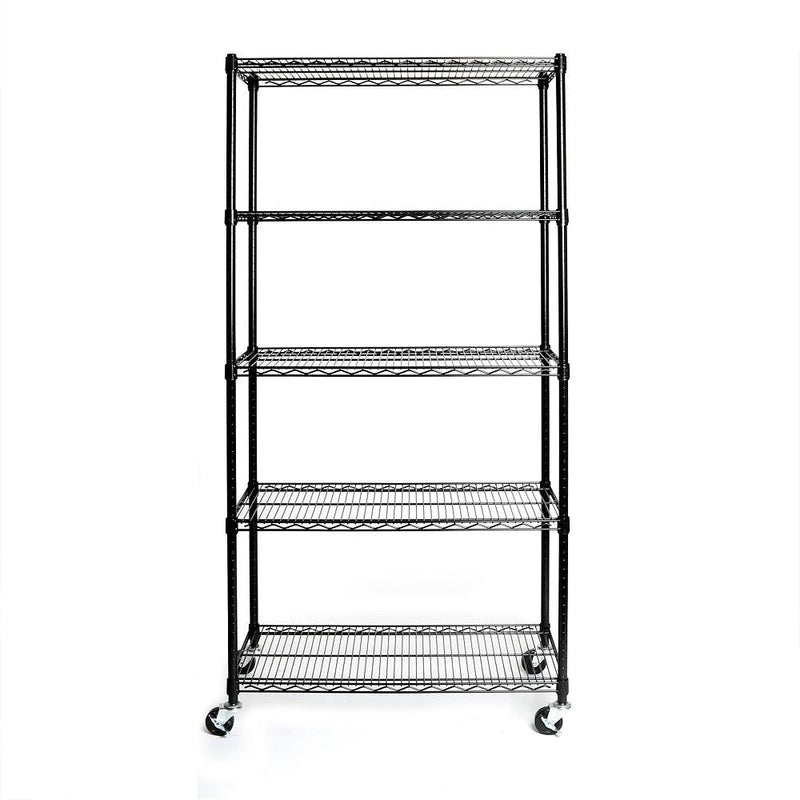 Classics 5-Tier NSF Steel Shelving, 36-in x 18-in x 72-in, Black Q5K6