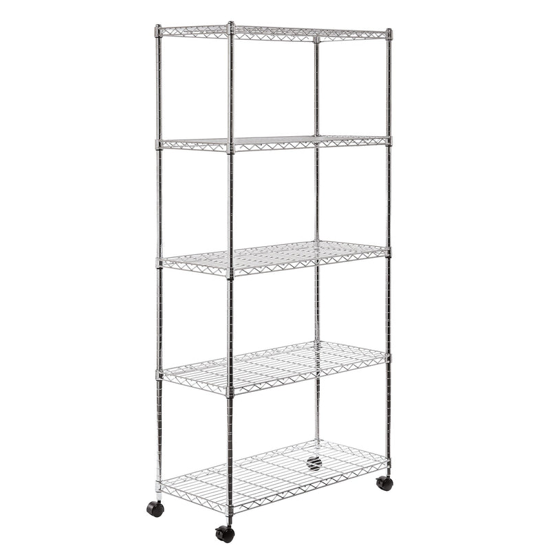 Classics, 5-Tier Steel Wire Shelving, 30-in x 14-in x 60-in, Chrome Z7T8