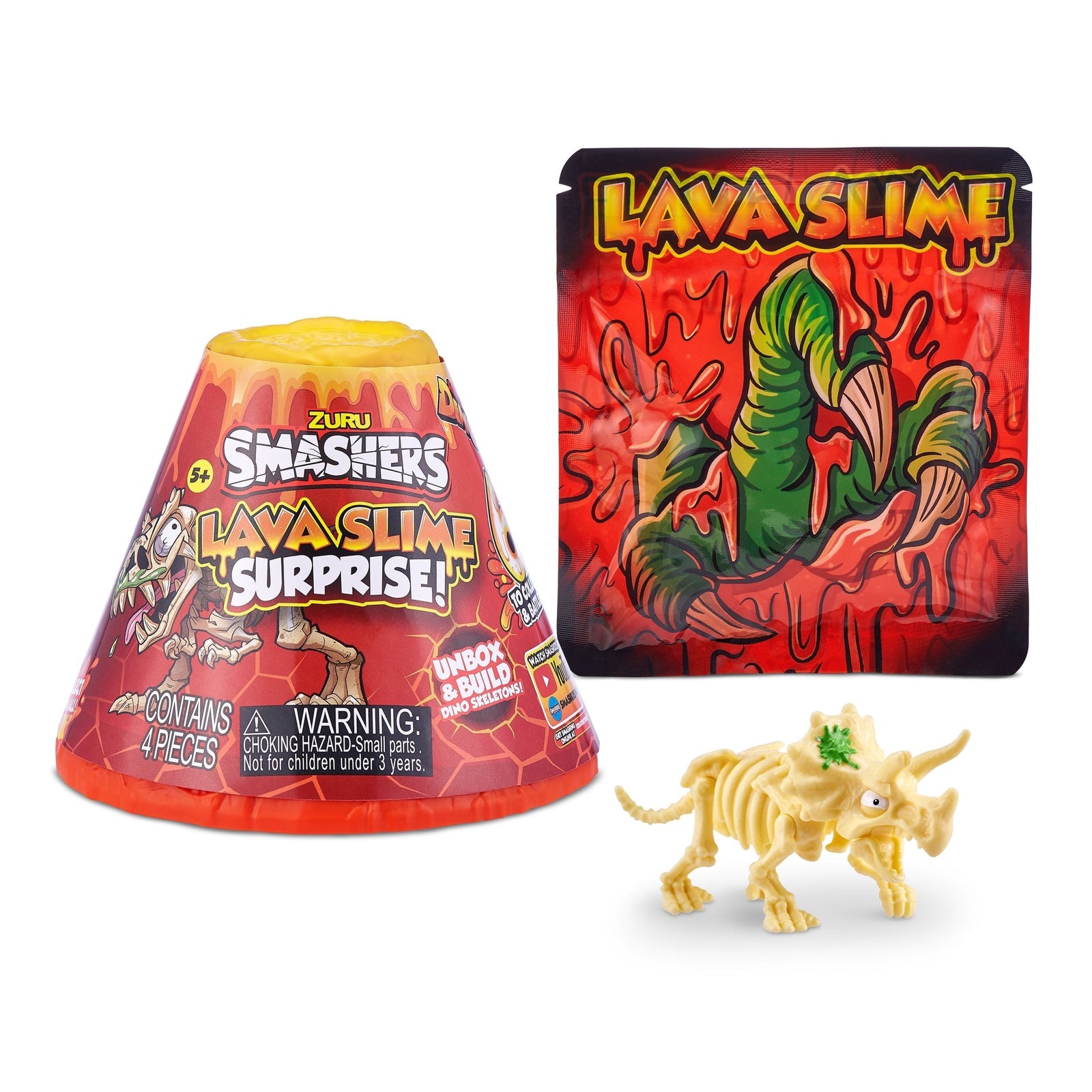Lava Slime with Dinosaur Toy Favour, Multi-Coloured, 4-pk, Ages 5+, for Arts & Crafts/Birthday Favour K8F7 - product image 1