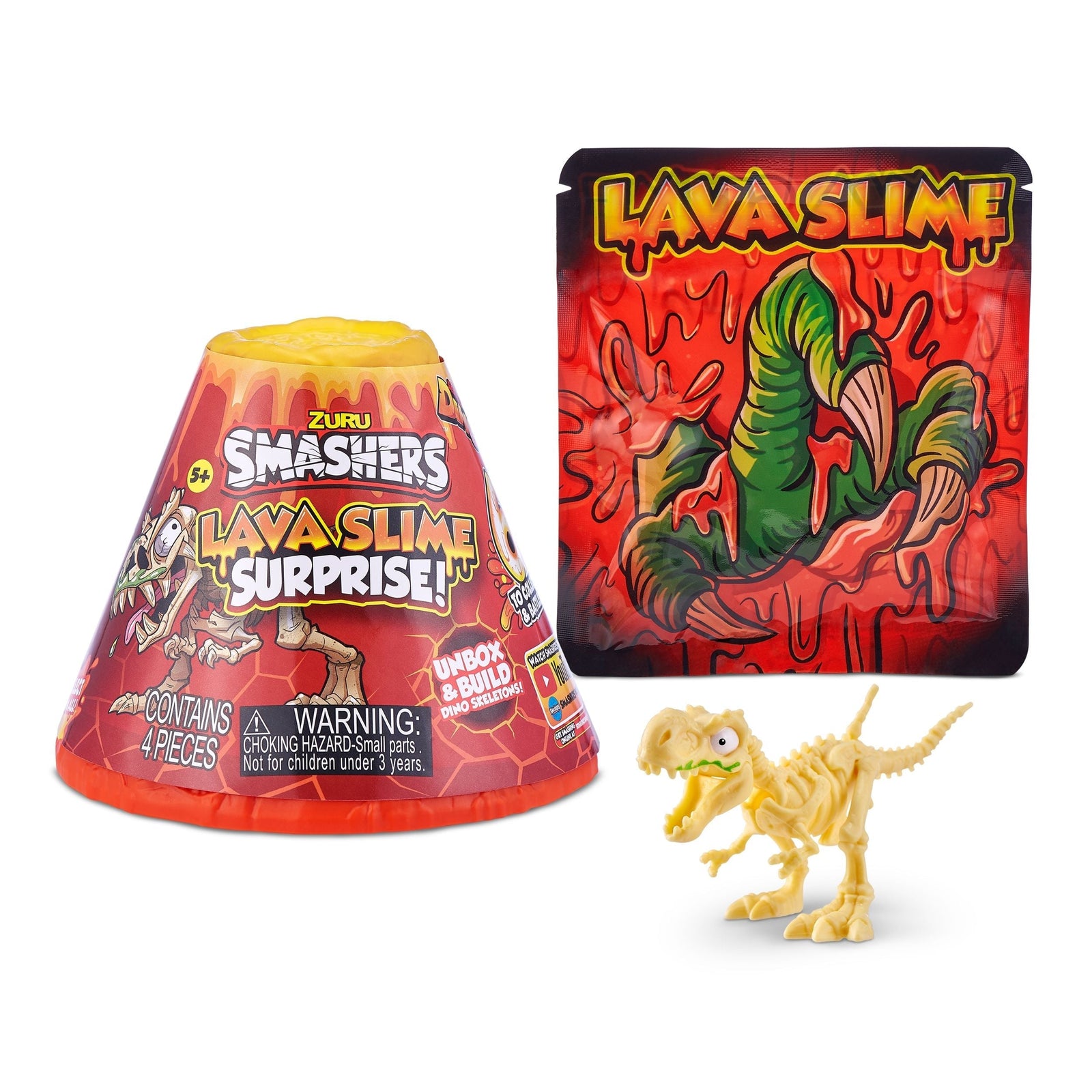 Lava Slime with Dinosaur Toy Favour, Multi-Coloured, 4-pk, Ages 5+, for Arts & Crafts/Birthday Favour K8F7 - product image 3