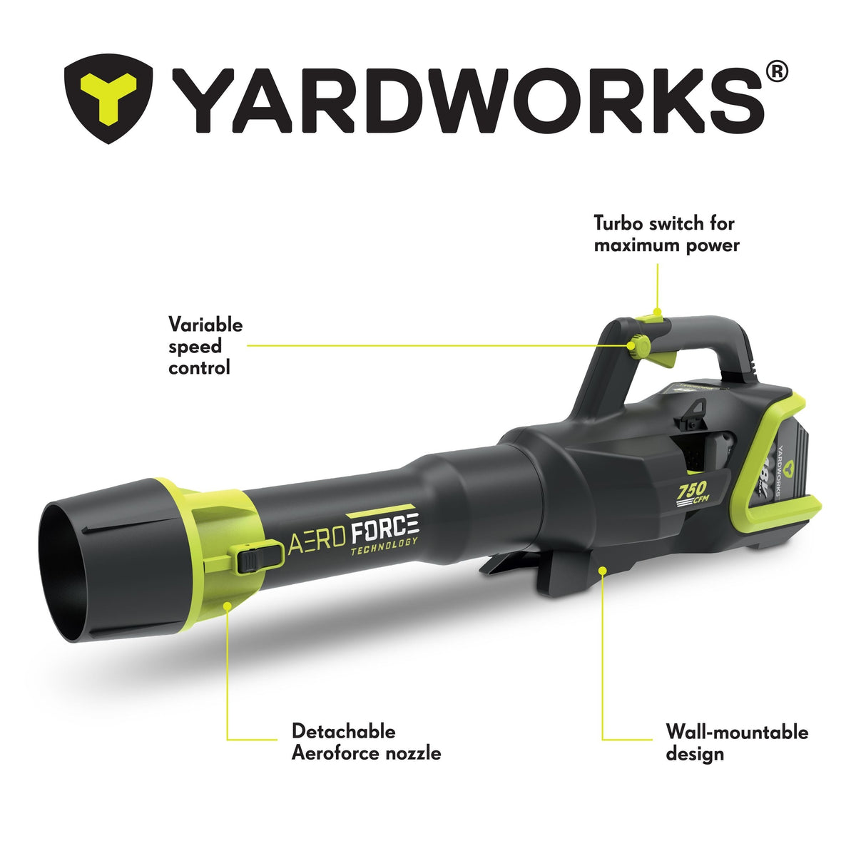 48V Lithium Ion Max Brushless AeroForce 2.0 750 CFM Leaf Blower Kit with (1) 4.0Ah Battery & (1) 2.0A Charger T4R3 - product image 7