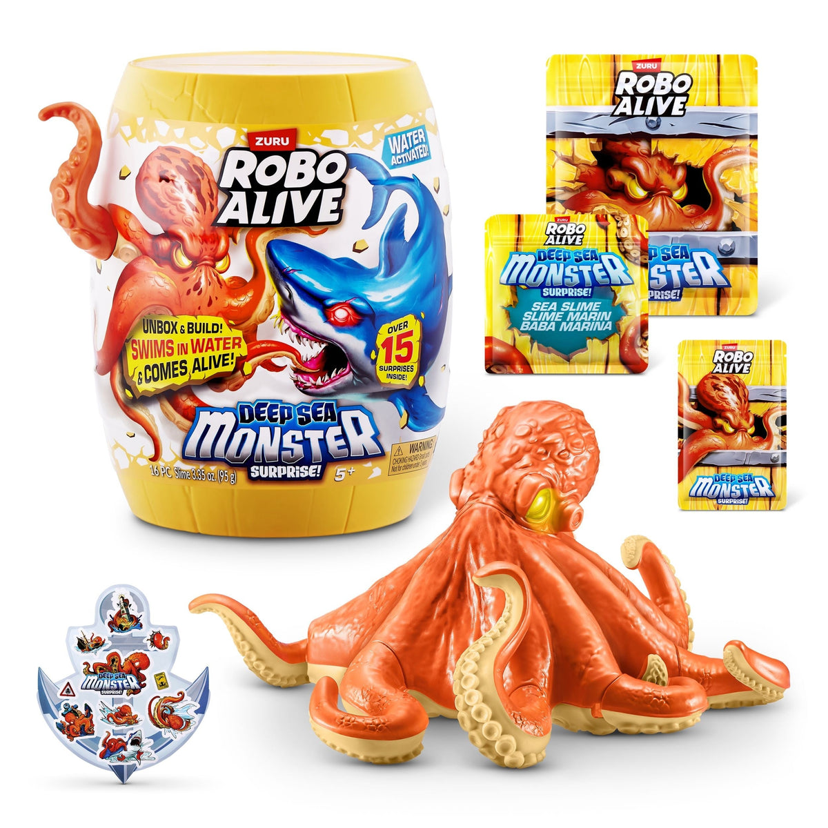 Robo Alive Deep Sea Monster Surprise Unboxing Playset Capsule for Ages 5+ P0U1 - product image 1