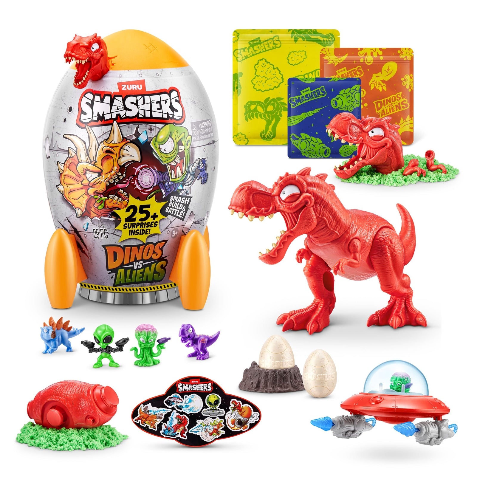 Smashers Dino Vs Aliens Rocket Ship Mystery Playset Capsule for Ages 3+, Assorted Figures D5J1 - product image 1